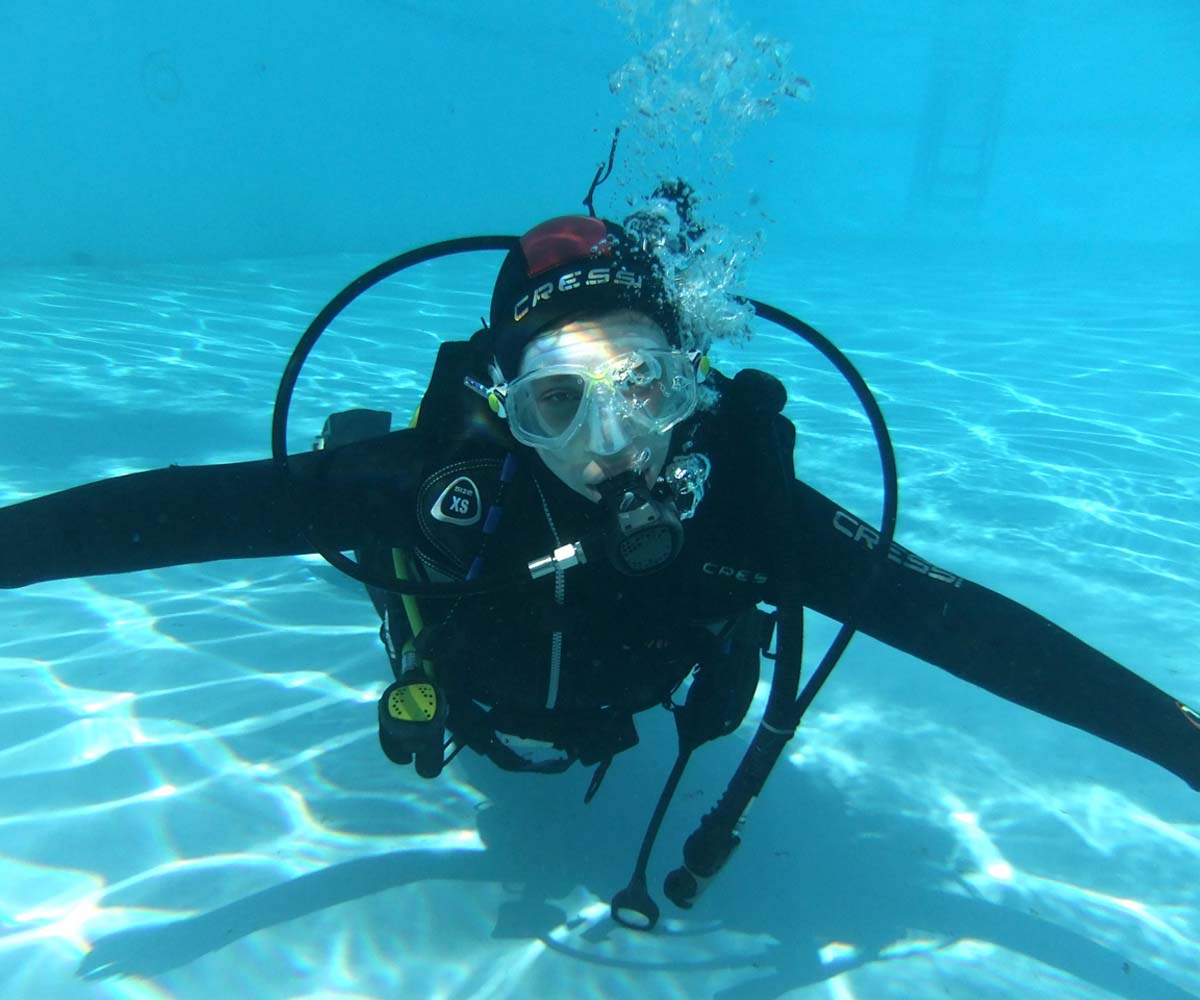 First dive in pool